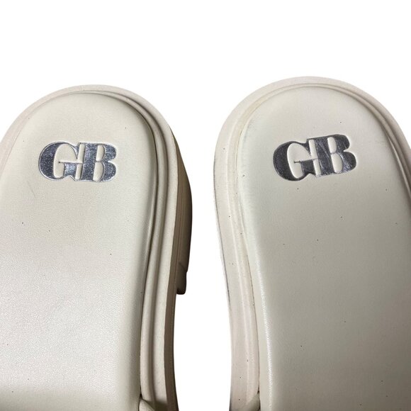 GB Gianni Bini Puffy Leather Chunky Platform Sandals Cream Sz 8 - Picture 5 of 7